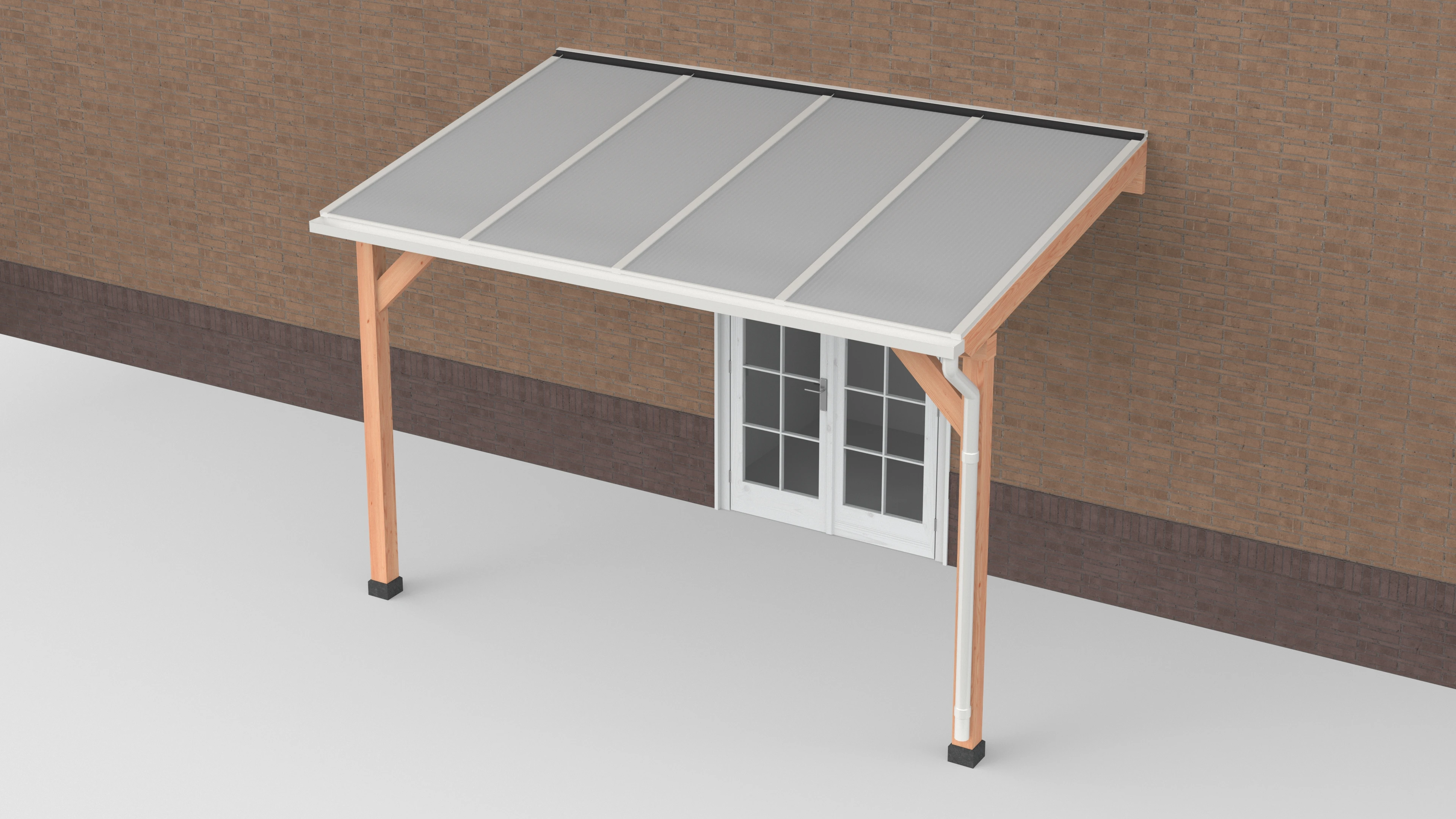 Douglas Terrasoverkapping Geschaafd Wit Opaal Polycarbonaat 400 x 250 cm - Afbeelding 1